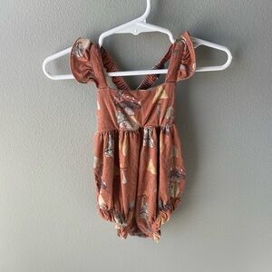 William & Ryan Bamboo Mushroom Bubble Romper with Ruffles